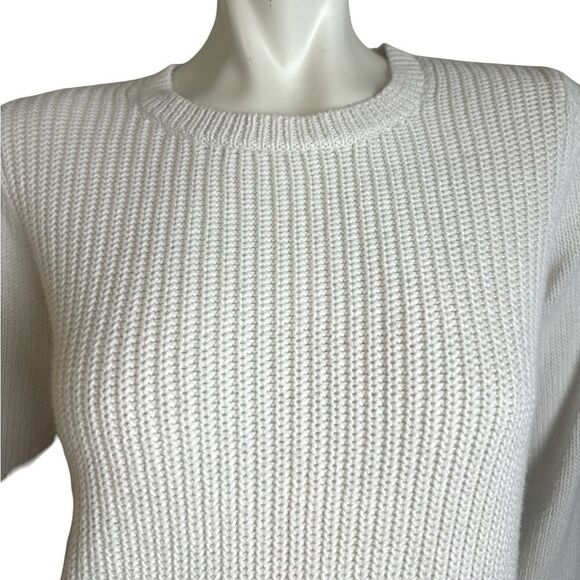 H by Halston L/S Casual Cream Tunic Sweater w/Diagonal Zip Detail Sz S Like New - Picture 3 of 9